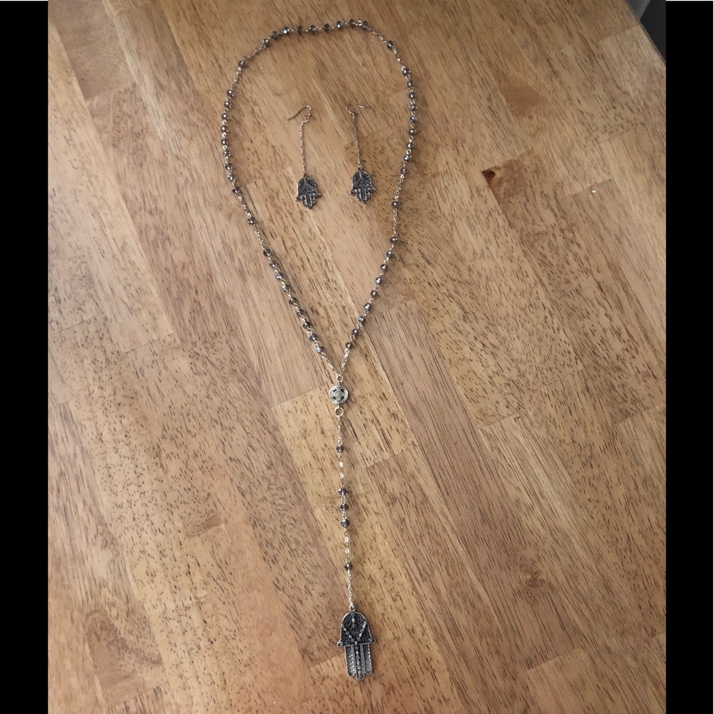 Urban Outfitters Hemsa Necklace and Earrings NEW